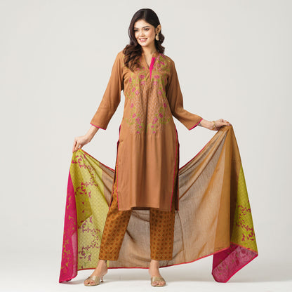 Women’s Viscose Embroidery Three Set