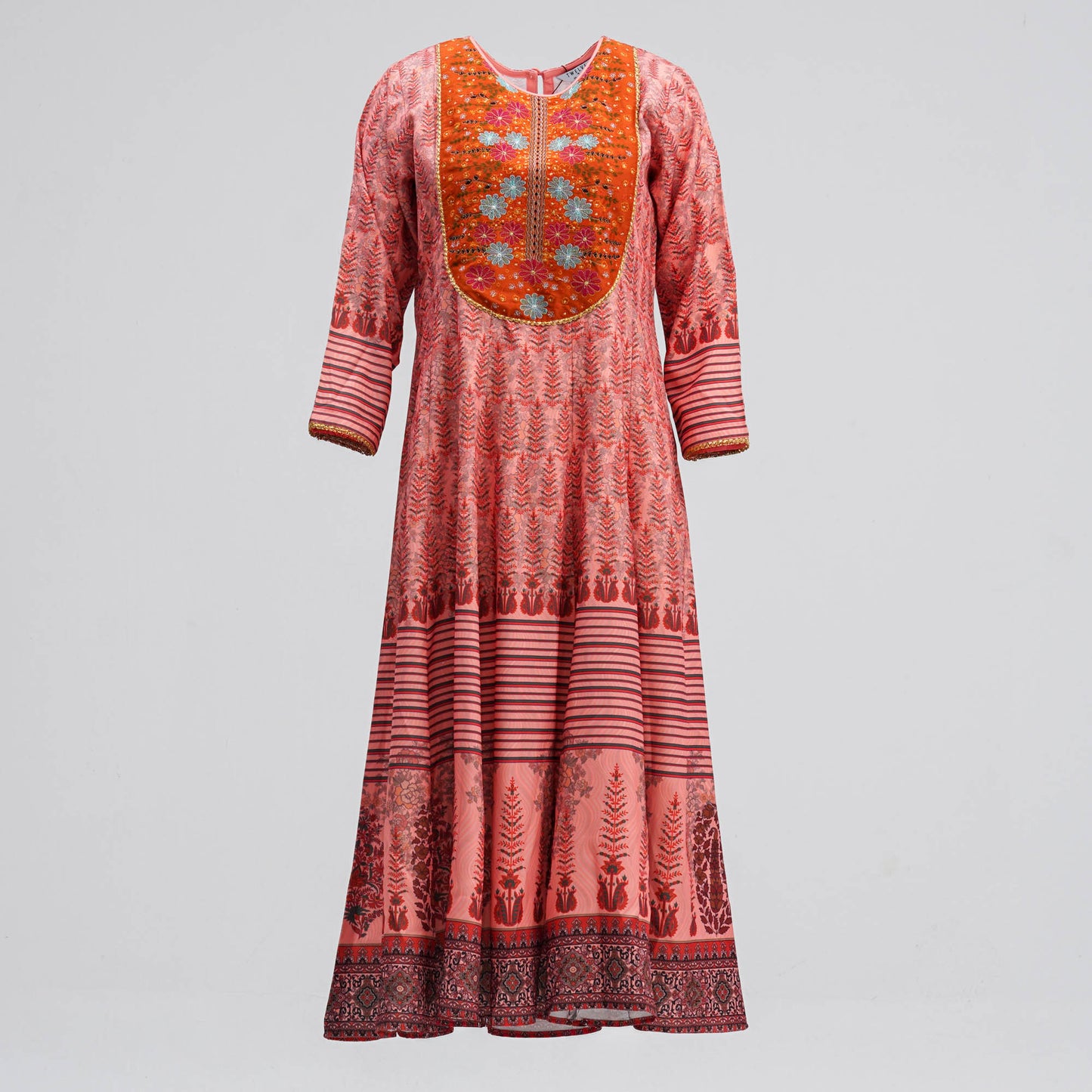Women Peach Digital Print Gown