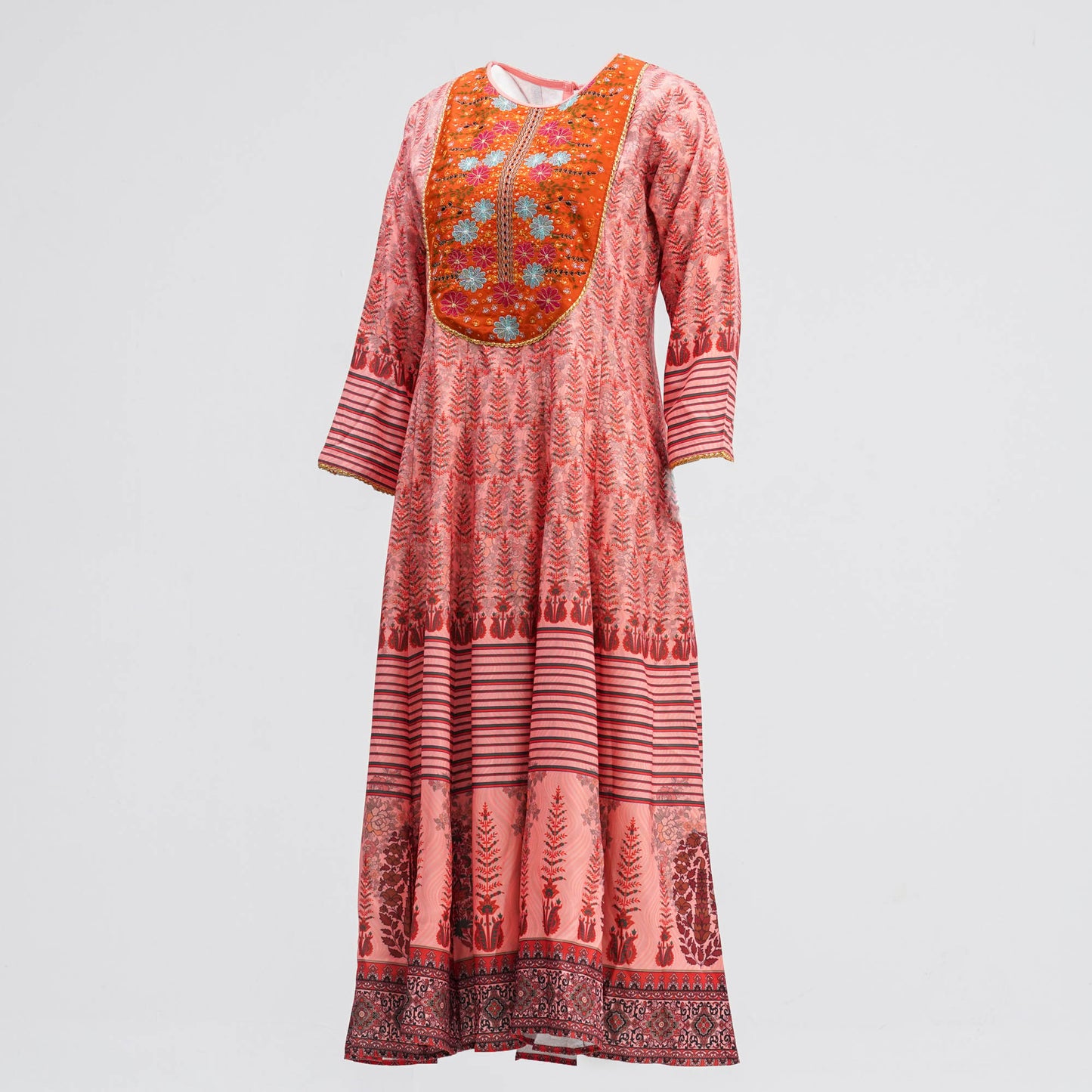 Women Peach Digital Print Gown