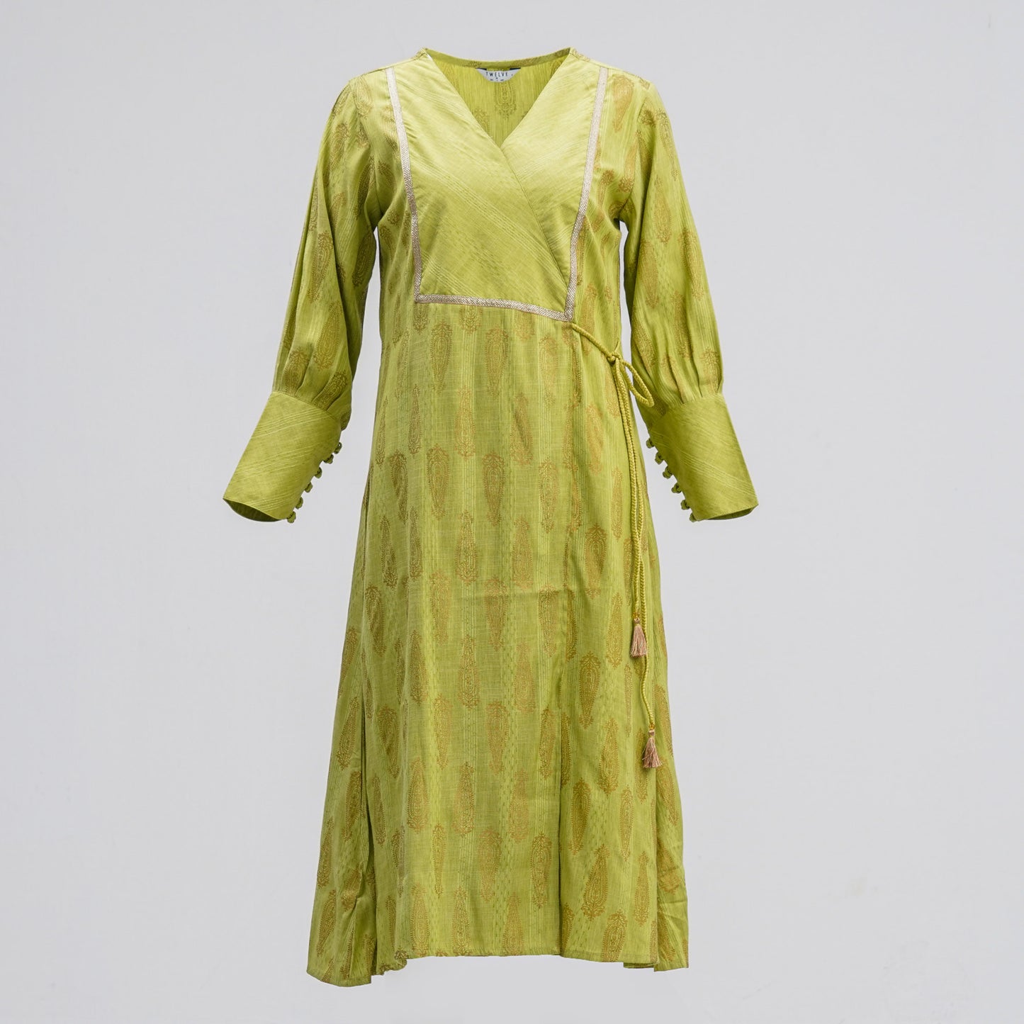 Women Neon Green Cotton Kurti