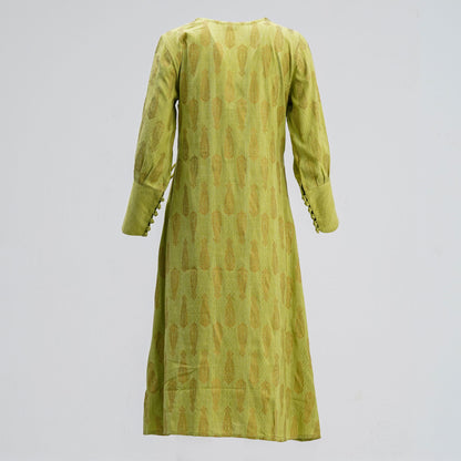 Women Neon Green Cotton Kurti