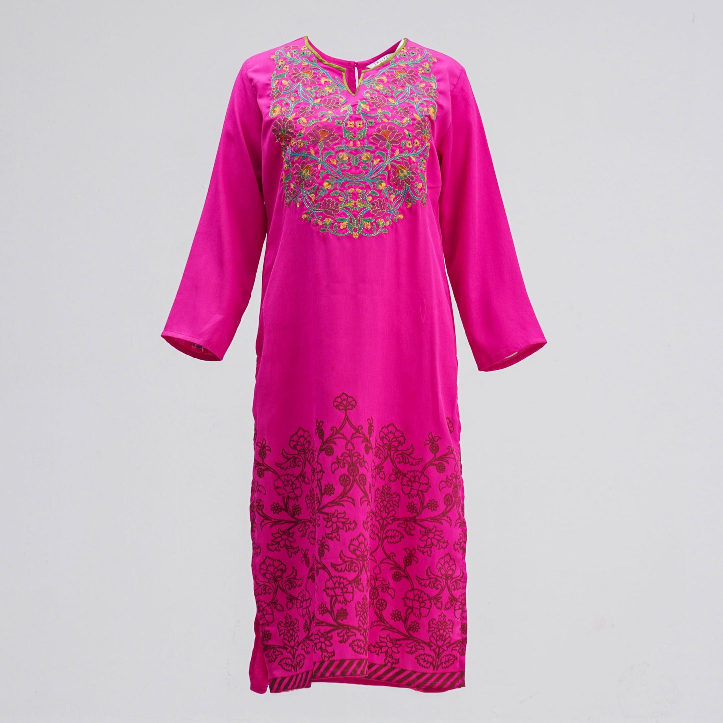 Women Pink Screen Print Kurti