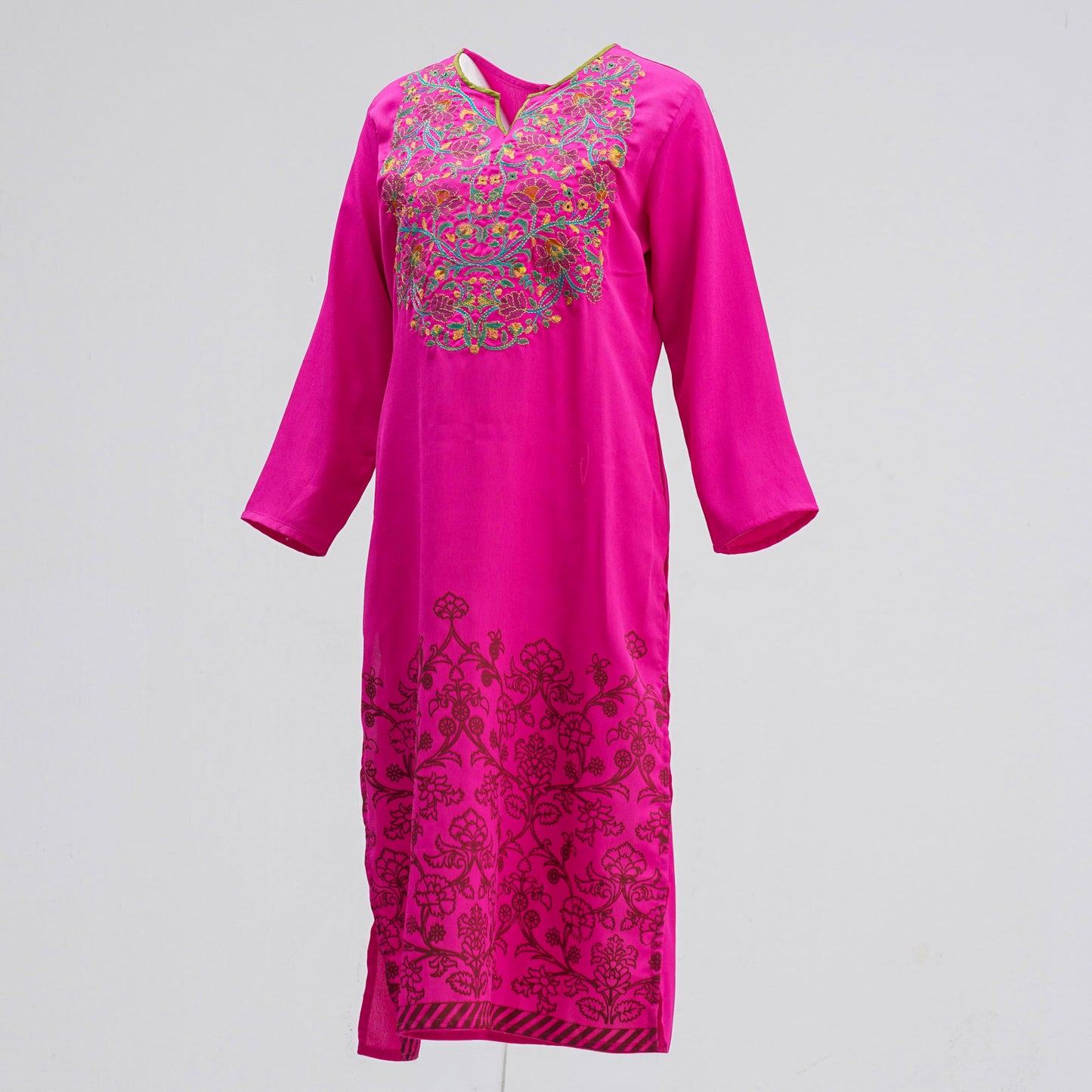 Women Pink Screen Print Kurti