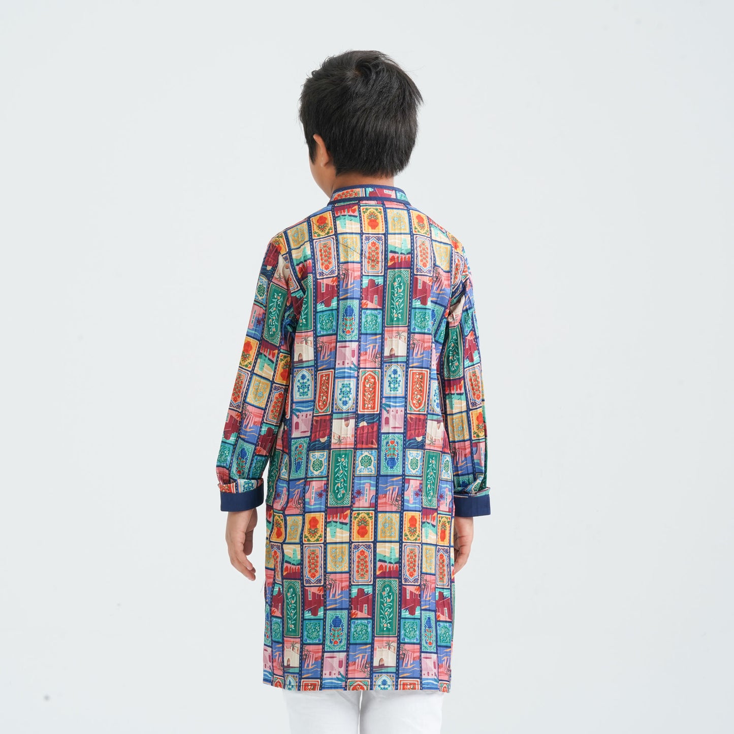 Boy's Multicolor Printed Panjabi