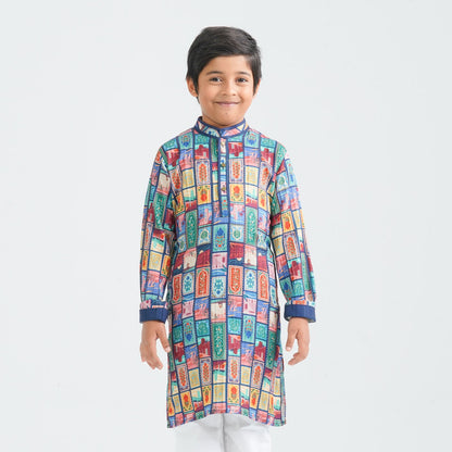 Boy's Multicolor Printed Panjabi