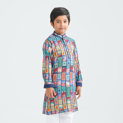 Boy's Multicolor Printed Panjabi