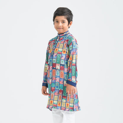 Boy's Multicolor Printed Panjabi