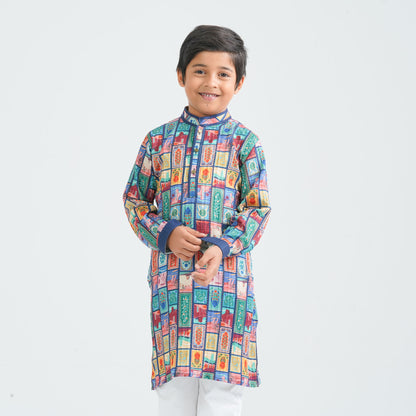 Boy's Multicolor Printed Panjabi