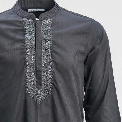 MENS EMBROIDERY PANJABI BLACK