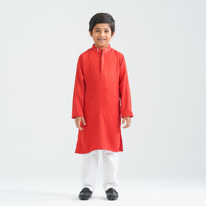 Boys Red Blended Panjabi