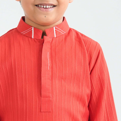 Boys Red Blended Panjabi