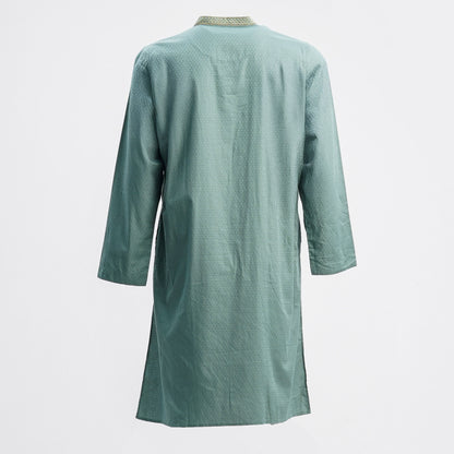 Men's Army Green Embroidered Panjabi