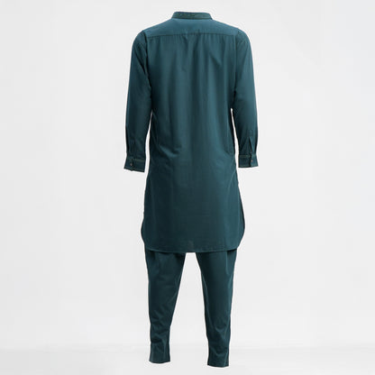 Mens Panjabi Forest Green
