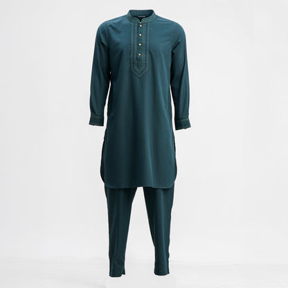 Mens Panjabi Forest Green