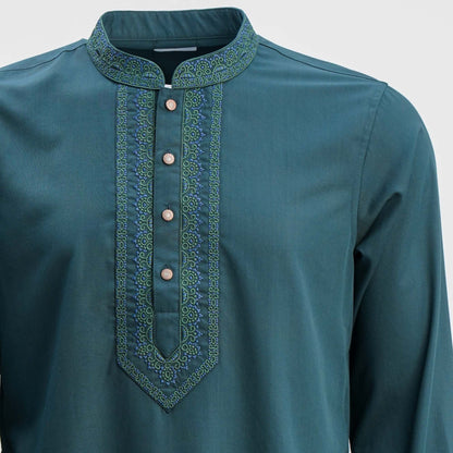 Mens Panjabi Forest Green