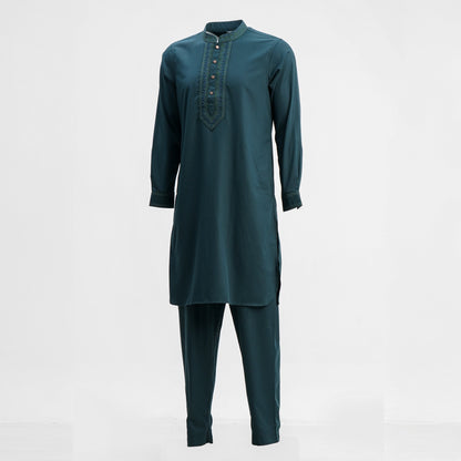 Mens Panjabi Forest Green