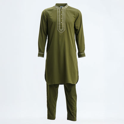Mens Premium Panjabi Army Green