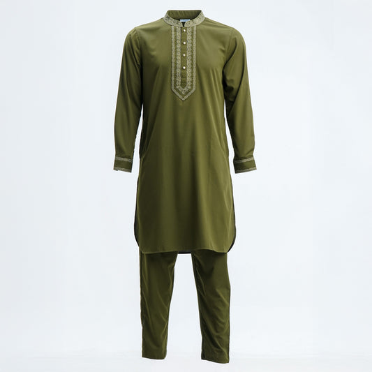 Mens Premium Panjabi Army Green