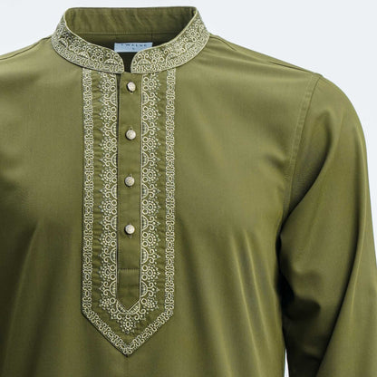 Mens Premium Panjabi Army Green