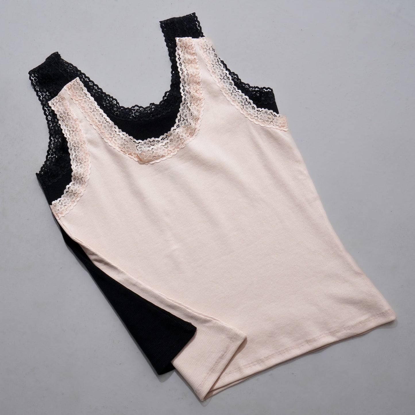 Womens Black & Beige Tank Top