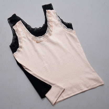Womens Black & Beige Tank Top