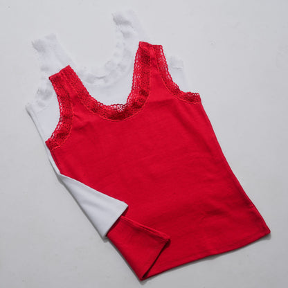 Womens White & Maroon Tank Top