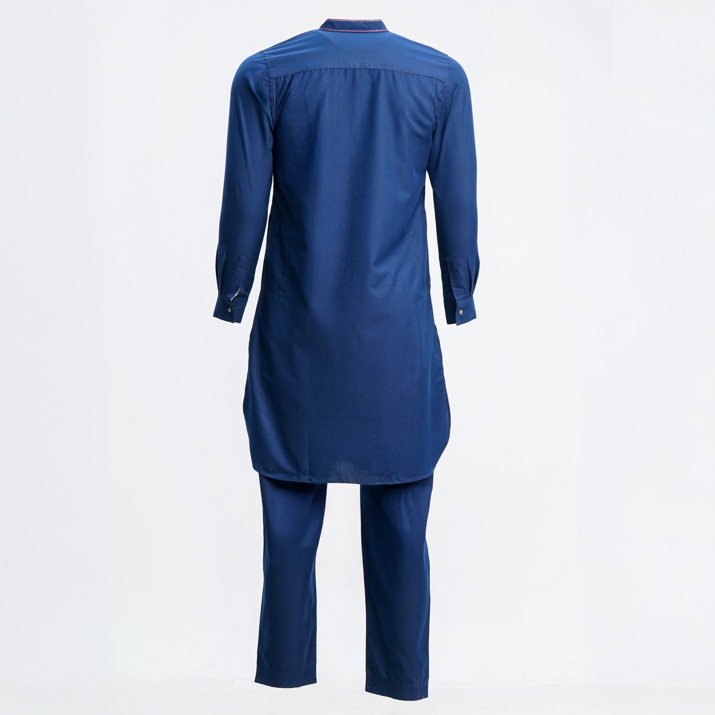 Mens Navy Embroidered Kabli Set