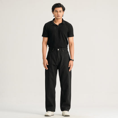 Men’s Jet Black Baggy Denim Pants