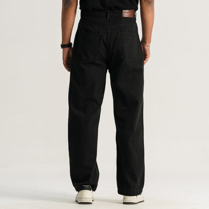 Men’s Jet Black Baggy Denim Pants
