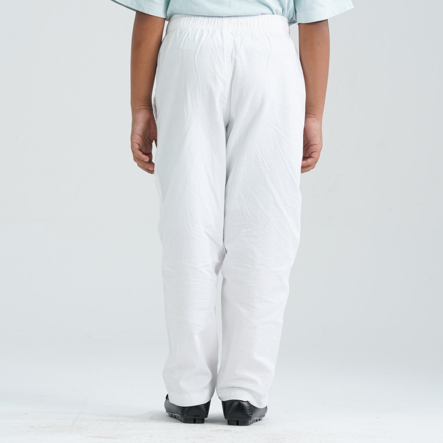 Boy's White Cotton Pant Pajama