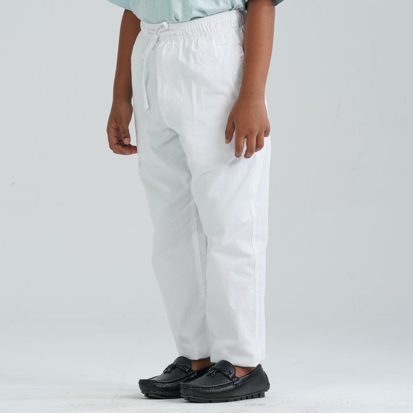 Boy's White Cotton Pant Pajama