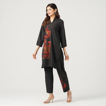 Women’s Blended Silk Printed Two-Piece Set