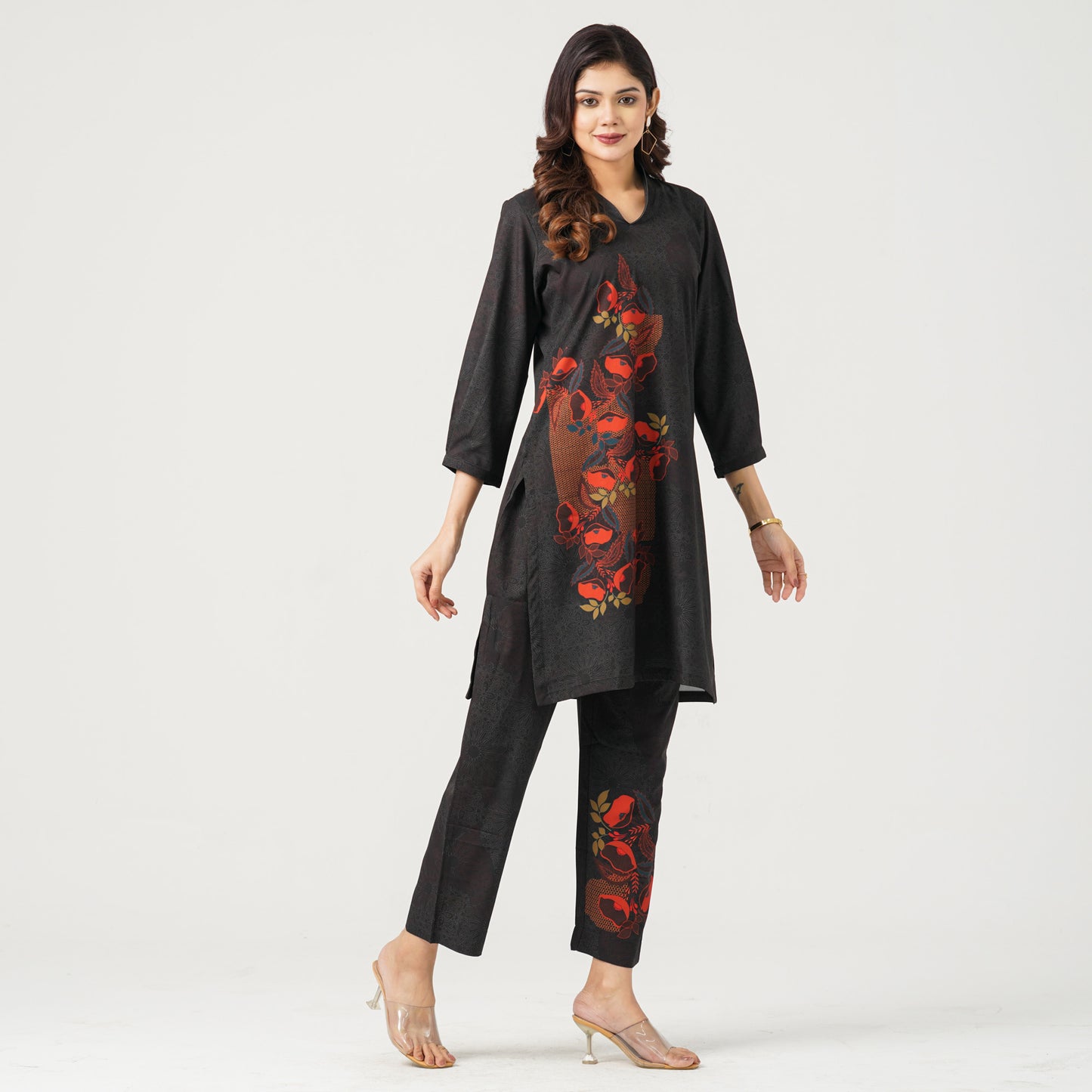 Women’s Blended Silk Printed Two-Piece Set