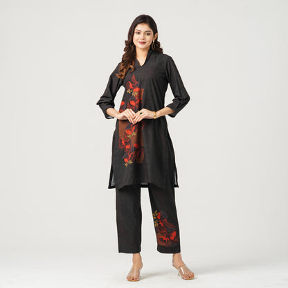 Women’s Blended Silk Printed Two-Piece Set