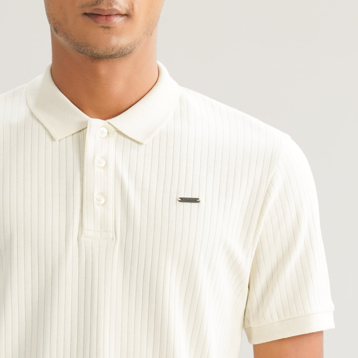 Mens Off White Polo