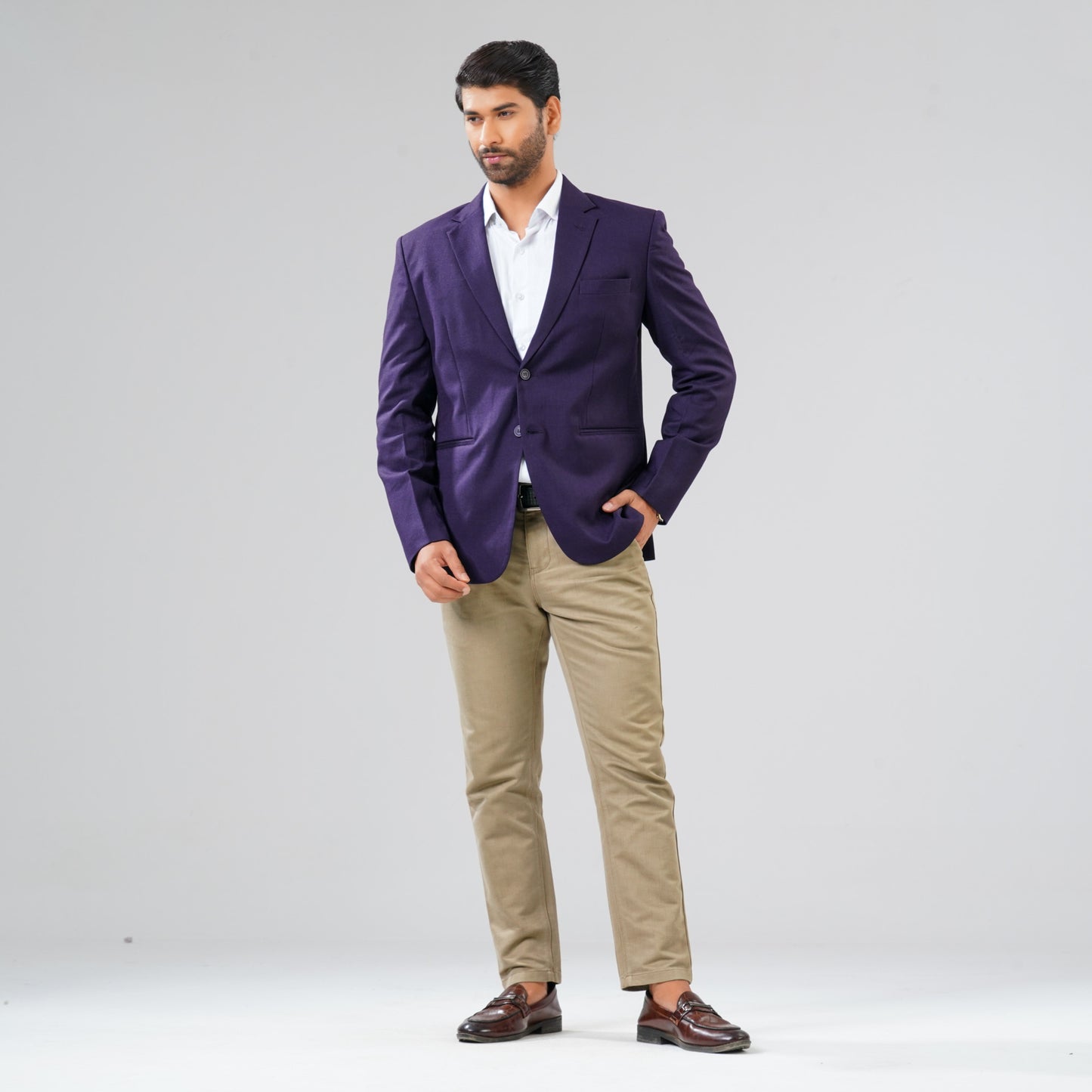 Mens Dark Purple Slim Fit Blazer