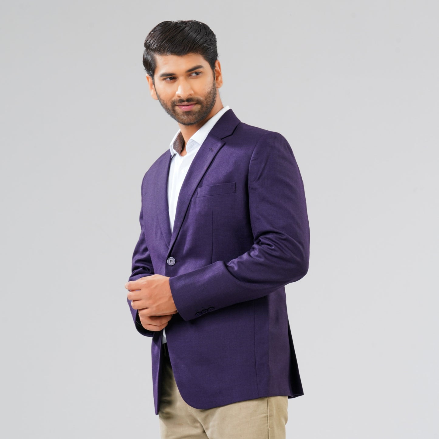 Mens Dark Purple Slim Fit Blazer