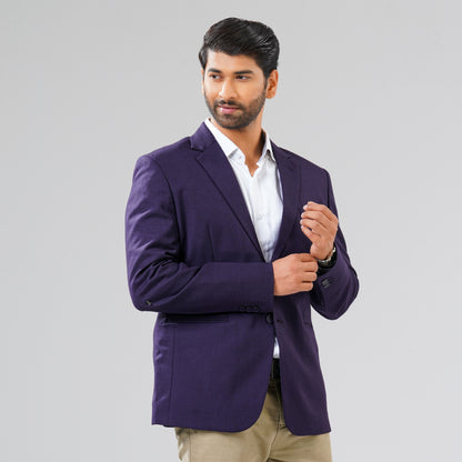 Mens Dark Purple Slim Fit Blazer