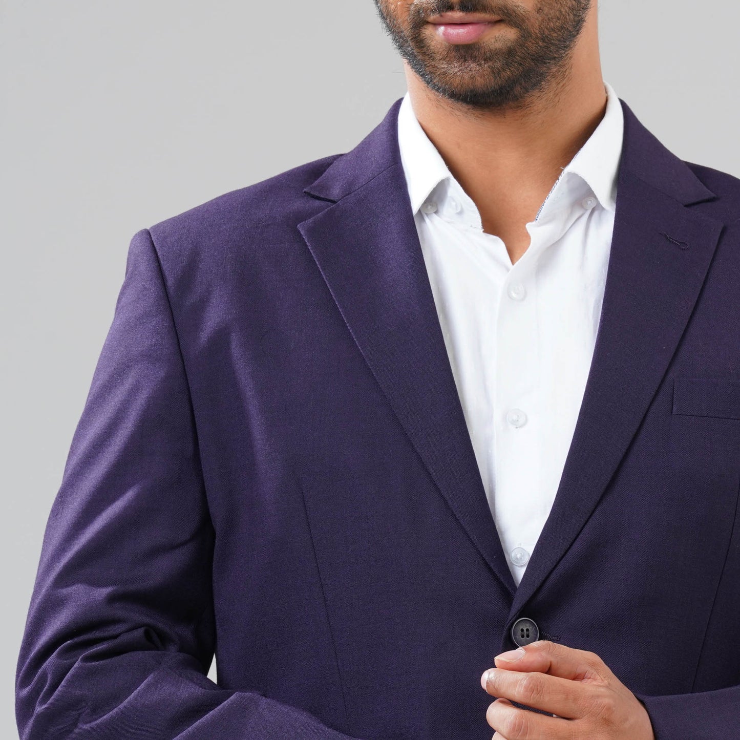 Mens Dark Purple Slim Fit Blazer