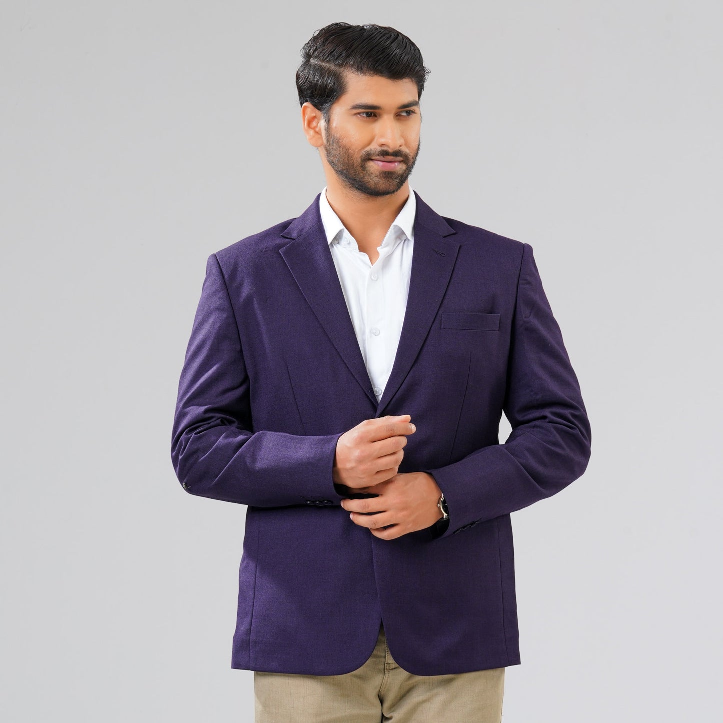 Mens Dark Purple Slim Fit Blazer