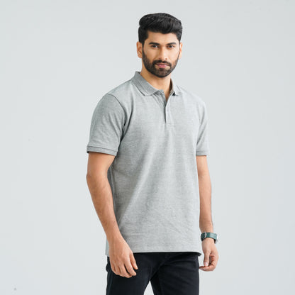 Men's Grey Melange Polo