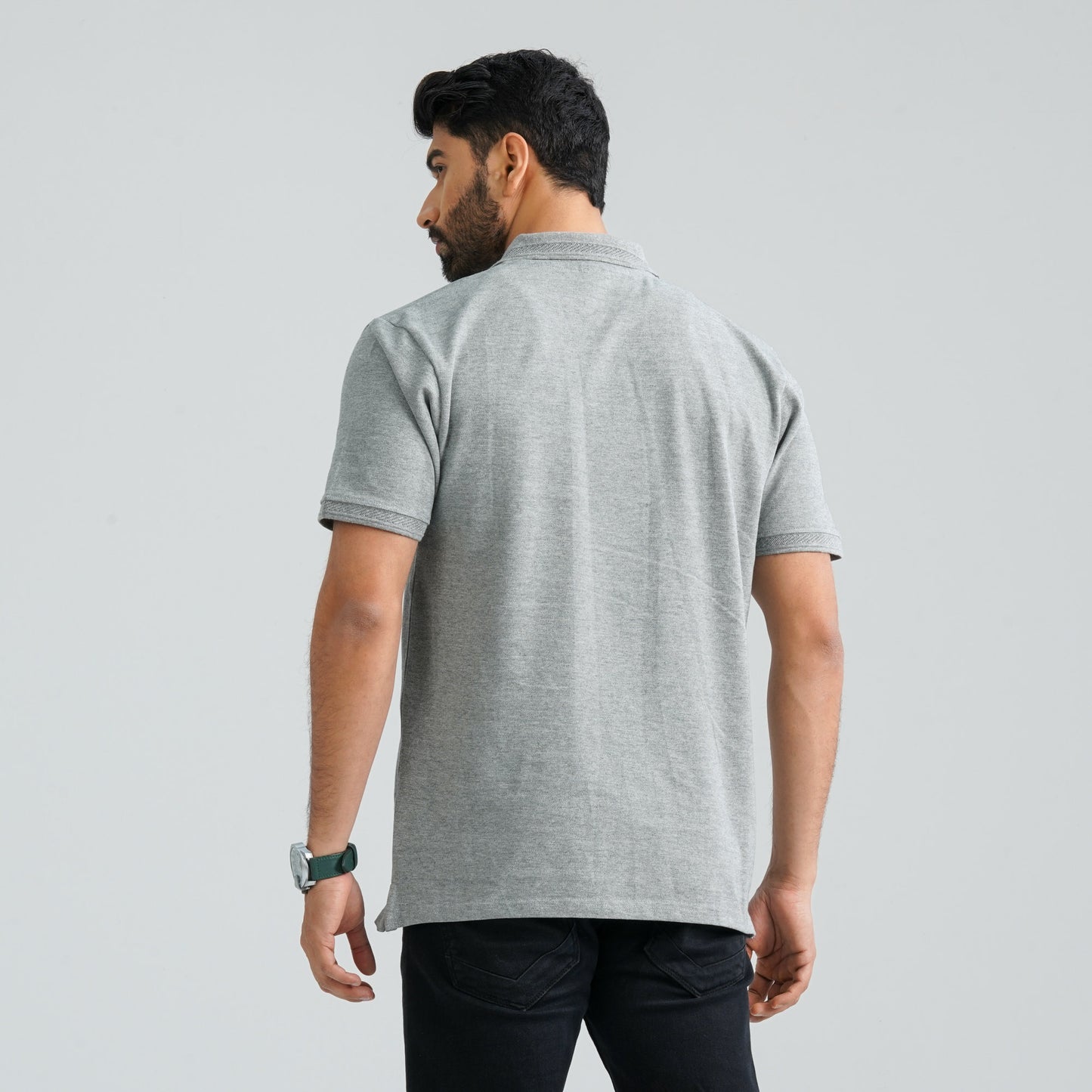 Men's Grey Melange Polo
