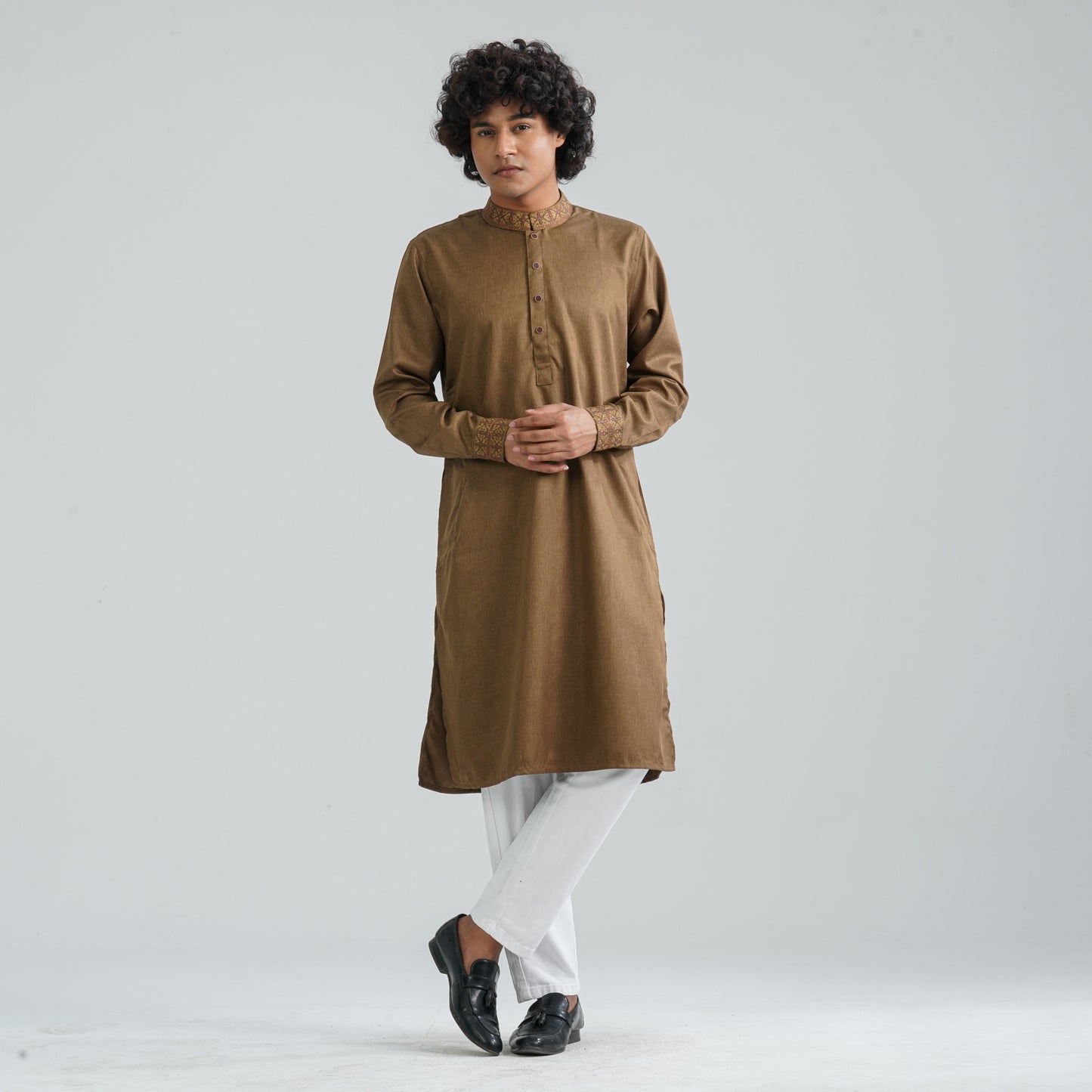Men's Bamboo Silk Embroidery Panjabi