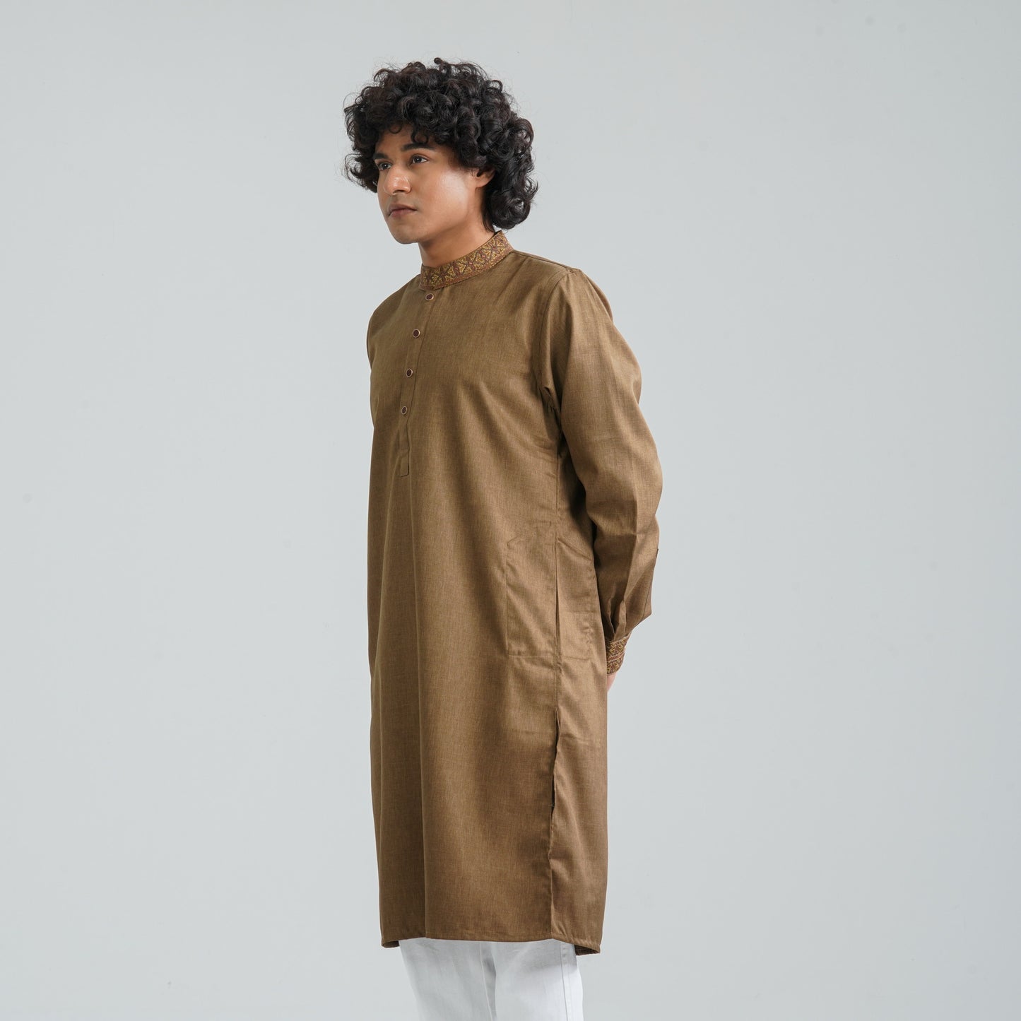 Men's Bamboo Silk Embroidery Panjabi