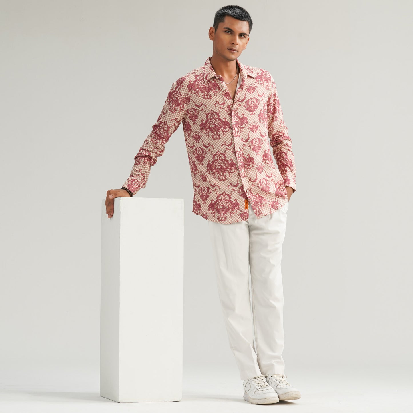 Mens Cream Casual Shirt