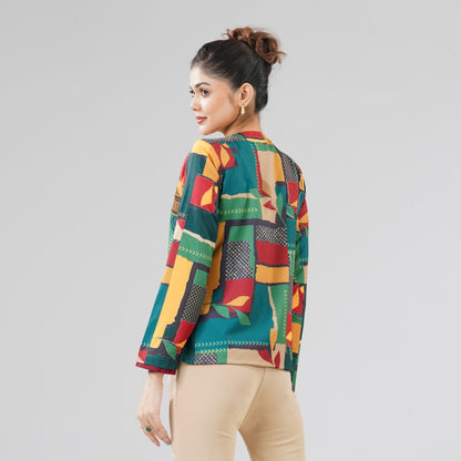 Women Green Ethnic Jacket