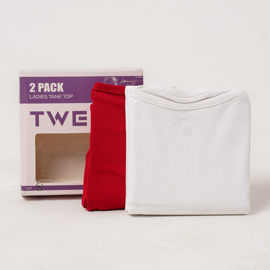 Womens White & Maroon Tank Top