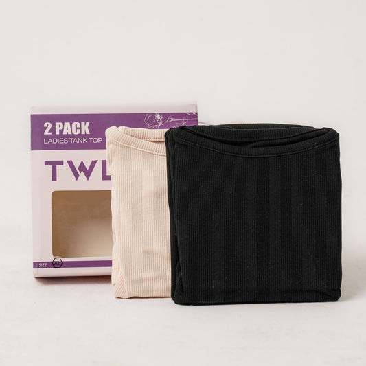 Womens Black & Beige Tank Top