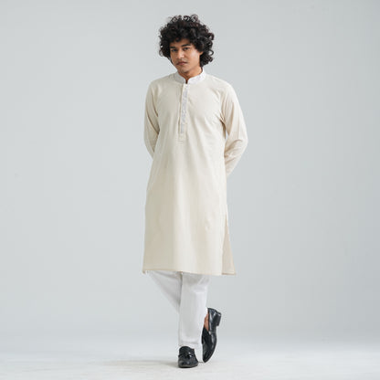 Men's Beige Panjabi
