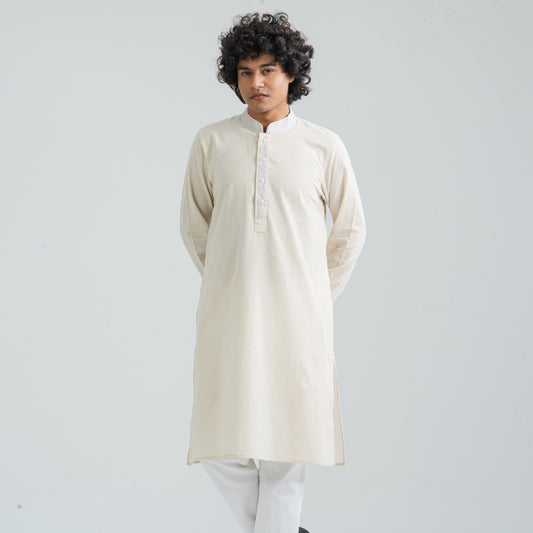 Men's Beige Panjabi